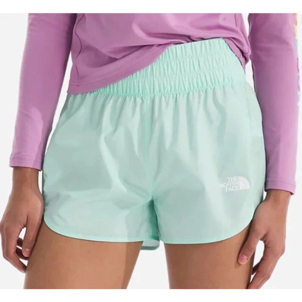 THE NORTH FACE Never Stop Woven Athletic Shorts Girls XXL 10/20 Crater Aqua NEW